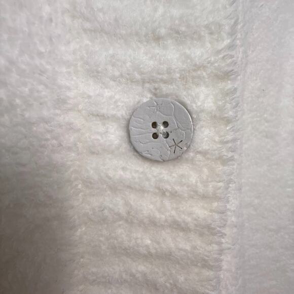 QVC Barefoot Dreams CozyChic Luxe Button Front Sweater Womens Medium White NWOT - Picture 4 of 8